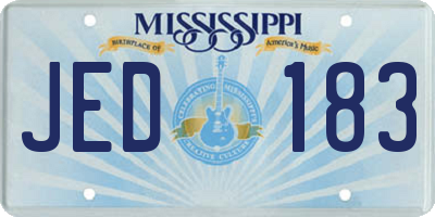 MS license plate JED183