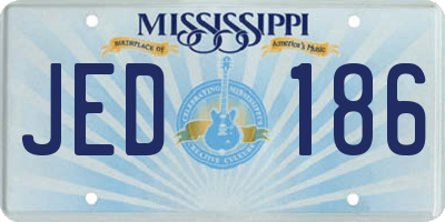 MS license plate JED186