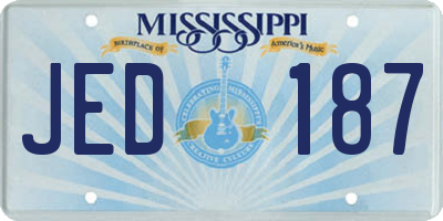 MS license plate JED187