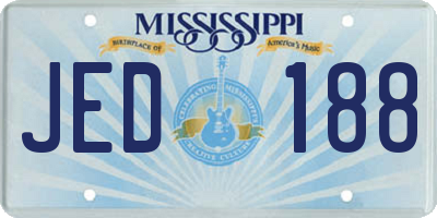 MS license plate JED188