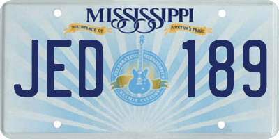 MS license plate JED189