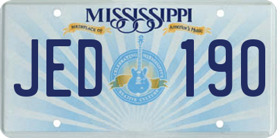 MS license plate JED190