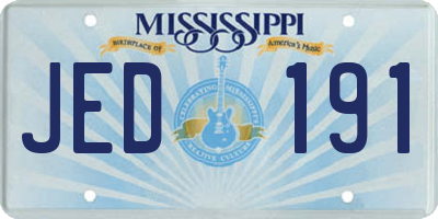 MS license plate JED191