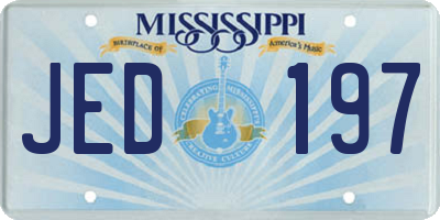 MS license plate JED197