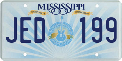 MS license plate JED199