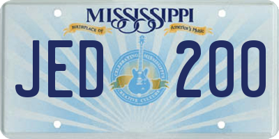 MS license plate JED200