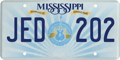 MS license plate JED202