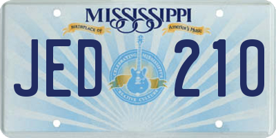MS license plate JED210
