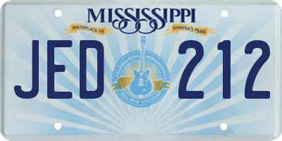 MS license plate JED212
