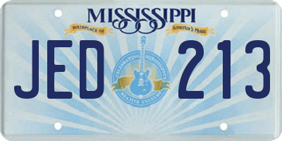 MS license plate JED213