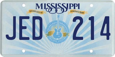 MS license plate JED214