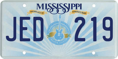 MS license plate JED219
