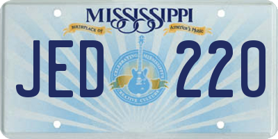 MS license plate JED220