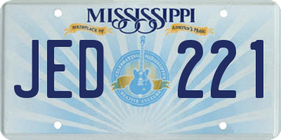 MS license plate JED221