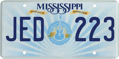 MS license plate JED223