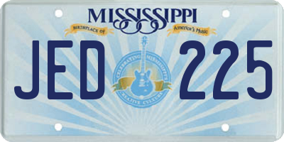 MS license plate JED225