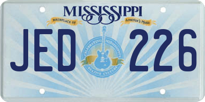 MS license plate JED226
