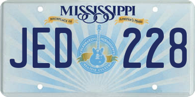 MS license plate JED228