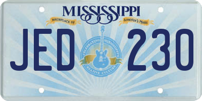 MS license plate JED230