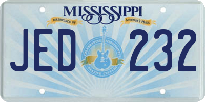 MS license plate JED232