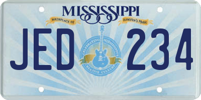 MS license plate JED234