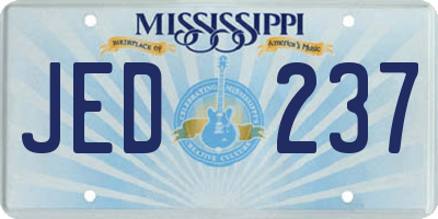 MS license plate JED237