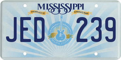 MS license plate JED239
