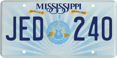 MS license plate JED240