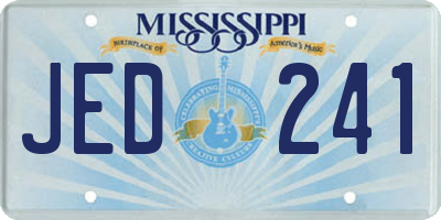 MS license plate JED241