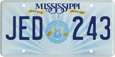 MS license plate JED243
