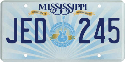 MS license plate JED245