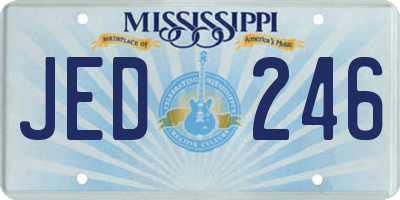 MS license plate JED246