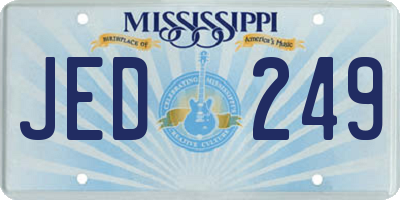 MS license plate JED249