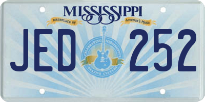 MS license plate JED252