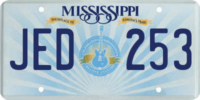 MS license plate JED253