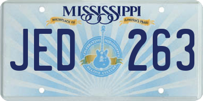 MS license plate JED263