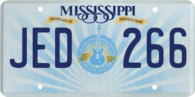 MS license plate JED266