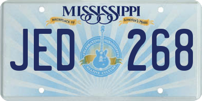 MS license plate JED268