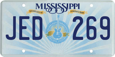 MS license plate JED269