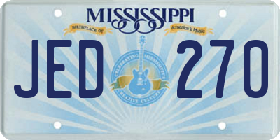 MS license plate JED270