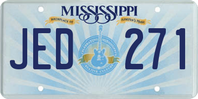 MS license plate JED271