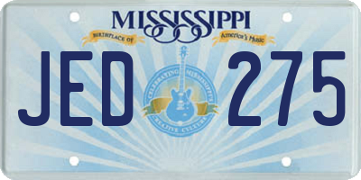 MS license plate JED275