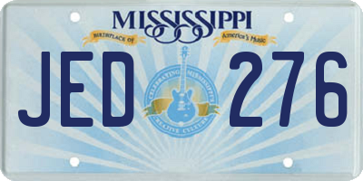 MS license plate JED276