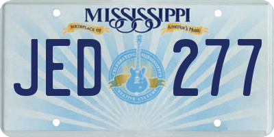MS license plate JED277