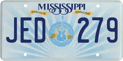 MS license plate JED279