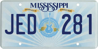MS license plate JED281