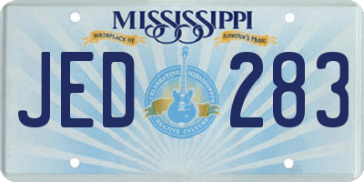 MS license plate JED283