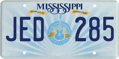 MS license plate JED285