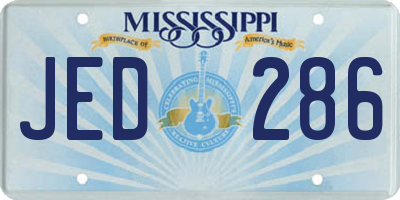 MS license plate JED286