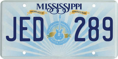 MS license plate JED289